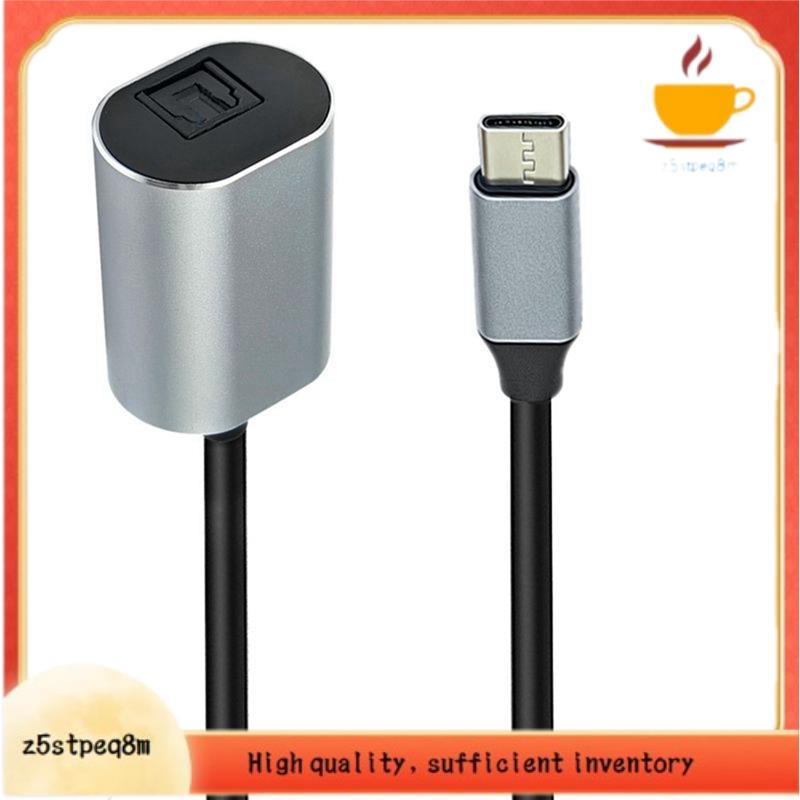 USB-C Macho Para TOSLINK Fêmea Conector Adaptador Escudo De Alumínio SPDIF PCM Estéreo Suporta Saída De Áudio