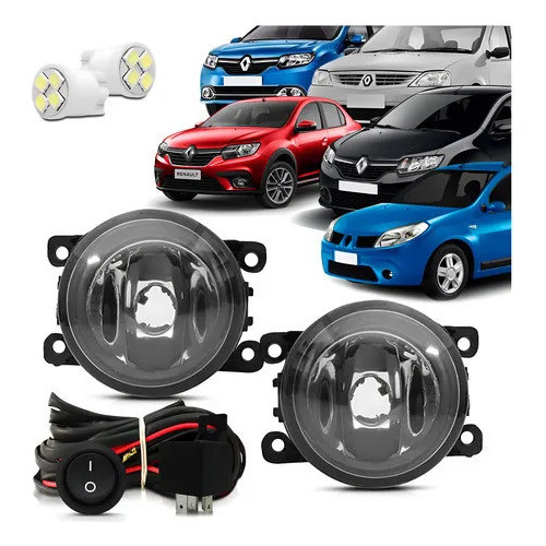 Kit Farol De Milha Neblina Renault Logan Sandero 2015 A 2019