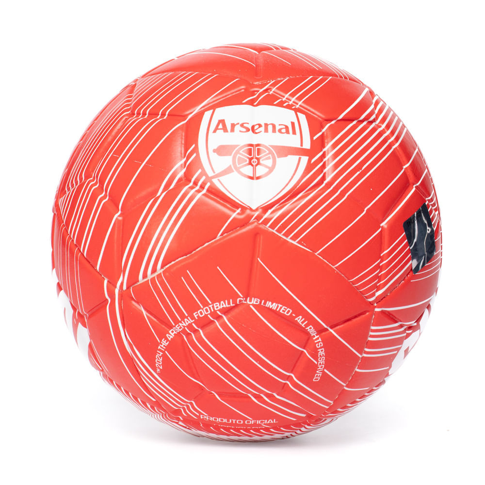 Bola de Futebol Campo Dualt Arsenal Branco/Vermelho Resistente