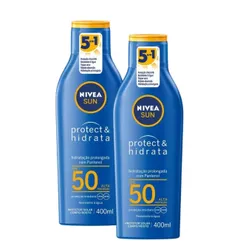 Kit 2 Protetor Solar Nivea Sun Protect & Hidrata FPS 50 Loção 400ml