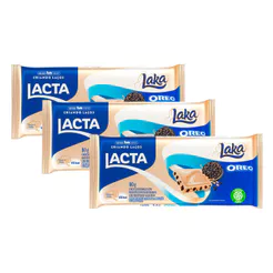 Kit 3 Chocolate Branco Laka Oreo 80g
