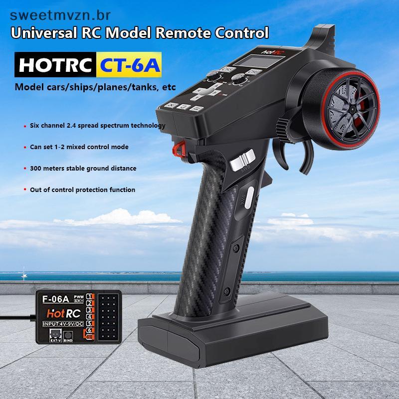 sweetmvzn 1 Peça CT-6A 6Ch 2.4GHz Sistema De Rádio Transmissor Controle Remoto Com Receptor F-06A 6Ch Para Carro RC Barc