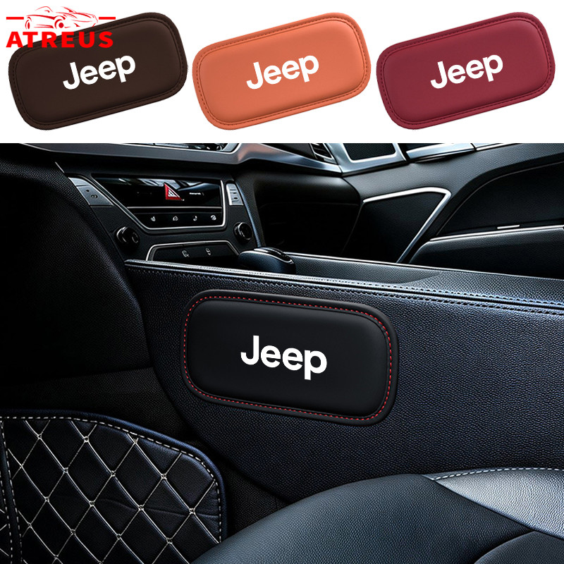 Jeep Joelheira De PU Couro Carro Almofada Suporte De Joelho Para Renegade Compass Wrangler JK Willys Patriot Liberty