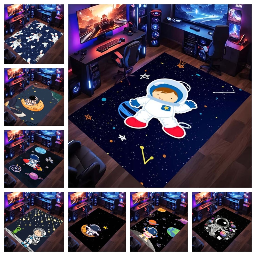 Tapete Infantil Com Tema Espacial : Cosmic Moon Rocket E Ufo Design Para Sala De Jogos Fun Chair Almofada De Proteção De