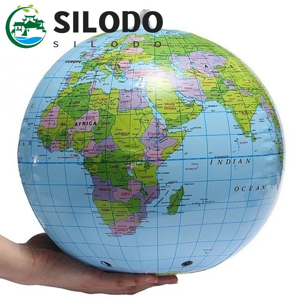 SILODO Globo Gigante Terra Explodir Geografia Bola De Praia Balão Educacional Mapa Mundial De 16 Polegadas