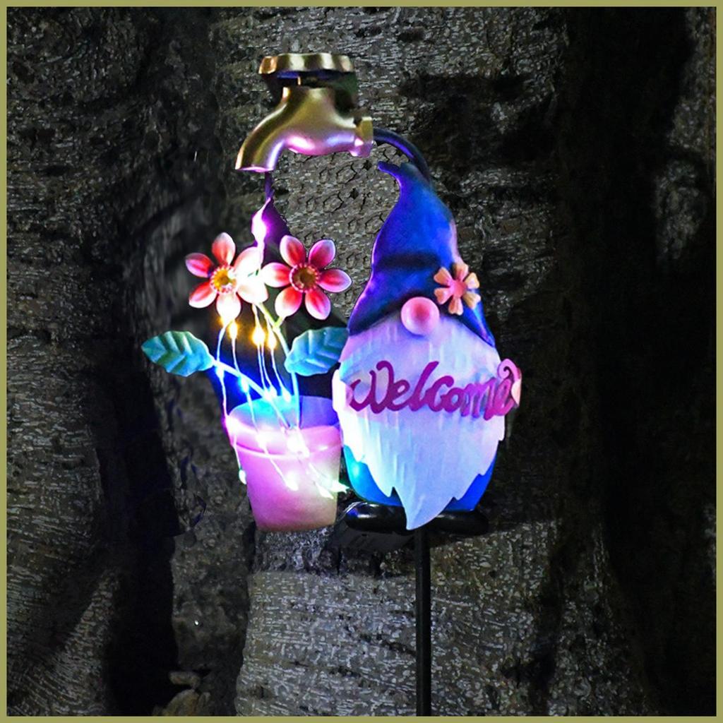 Luzes De Estaca Solares Ao Ar Livre Luz Solar Do Jardim Gnome À Prova Dwaterproof Água LED Paisagem Iluminação Torneira 