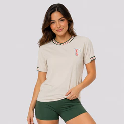 Camisa Palmeiras Tradição Feminina Bege