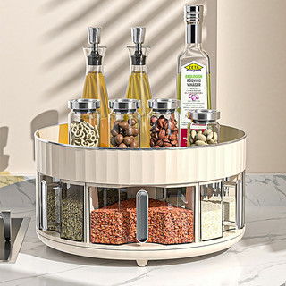 [Novo produto] Cozinha doméstica multifuncional rotativa prato de tempero garrafa pode tempero Rack de armazenamento ban