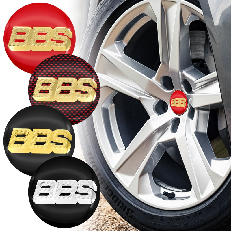 Conjunto de 4 peças BBS de adesivos de logotipo para calota central de roda de carro de 56mm, adequado para acessórios D