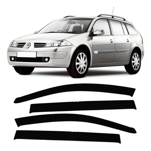 Calha De Chuva Acrilica Fumê Megane Grantur 4 Portas