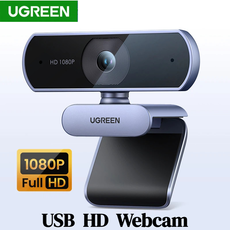 UGREEN USB Webcam Microfones Duplos 1080P HD Mini Para Laptop Câmera