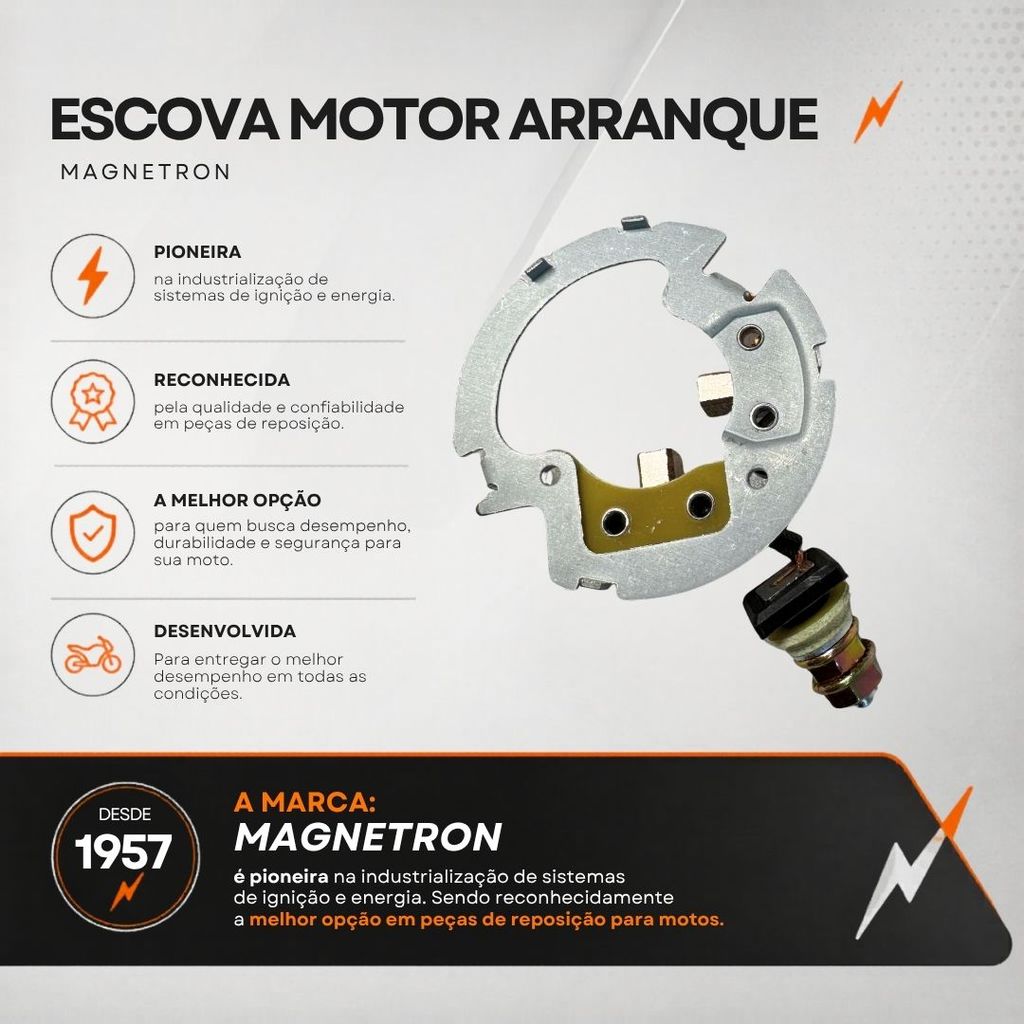 Porta Escova Motor de Partida Arranque Para Yamaha Ys 250 Fazer 2006 a 2011 Magnetron 90205000