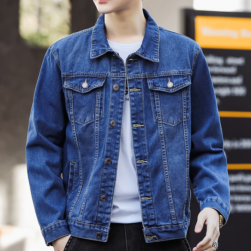 8007 jaqueta jeans masculina novo estilo primavera outono Casual bonito macacão jaqueta roupas masculinas roupas da moda