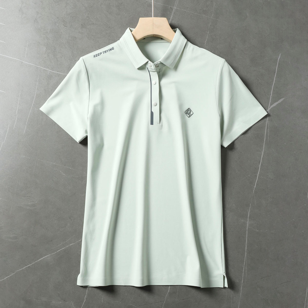 Laminador sem marcação + respirável fresco!Marca com armário verão camiseta de manga curta meninas esportes Casual lapel