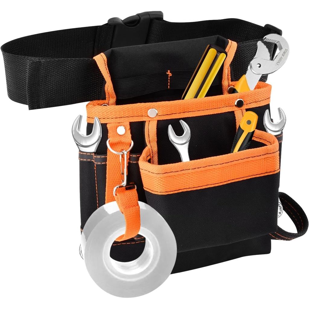Bolsa de Ferramentas com 8 Compartimentos, Organizador Utilitário de Cintura para Ferramentas, Avental de Trabalho com C