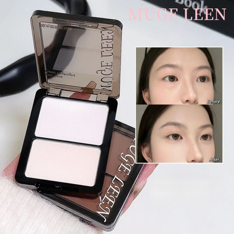 MUGE LEEN Destaque Pó Fosco Iluminando Sombra De Nariz Blush Paleta Tudo-Em-Um Iluminador Facial Rosto Fino Maquiagem
