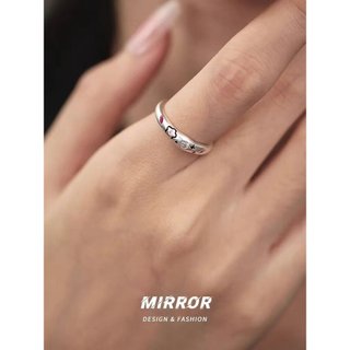 anel solitario anel de namoro 925 prata esterlina fosco rosa diamante flor anel feminino anel cauda anel conjunto criati