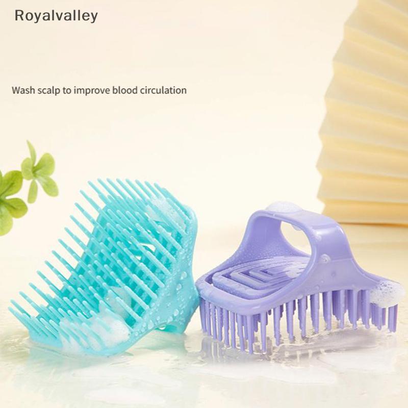 [Royalvalley] Shampoo Massageador De Cabelo Para Couro Cabeludo Massagem Escova De Chuveiro Ferramenta De Cuidados BR