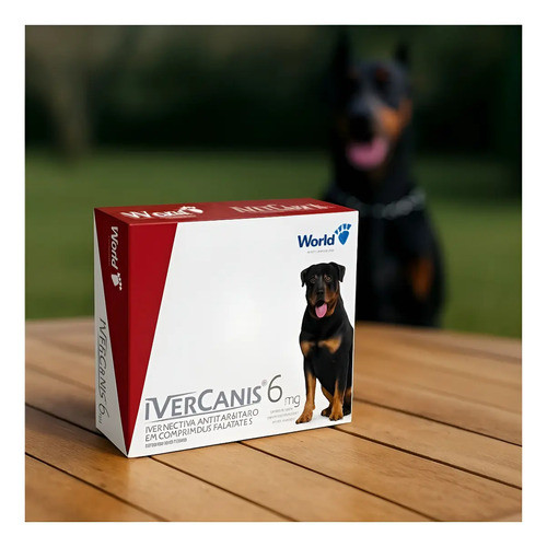 Ivercanis Remédio Antiparásitário 6mg  Sarna Carrapato Pulga Para Cães 15 a 30kg 4 Comprimidos