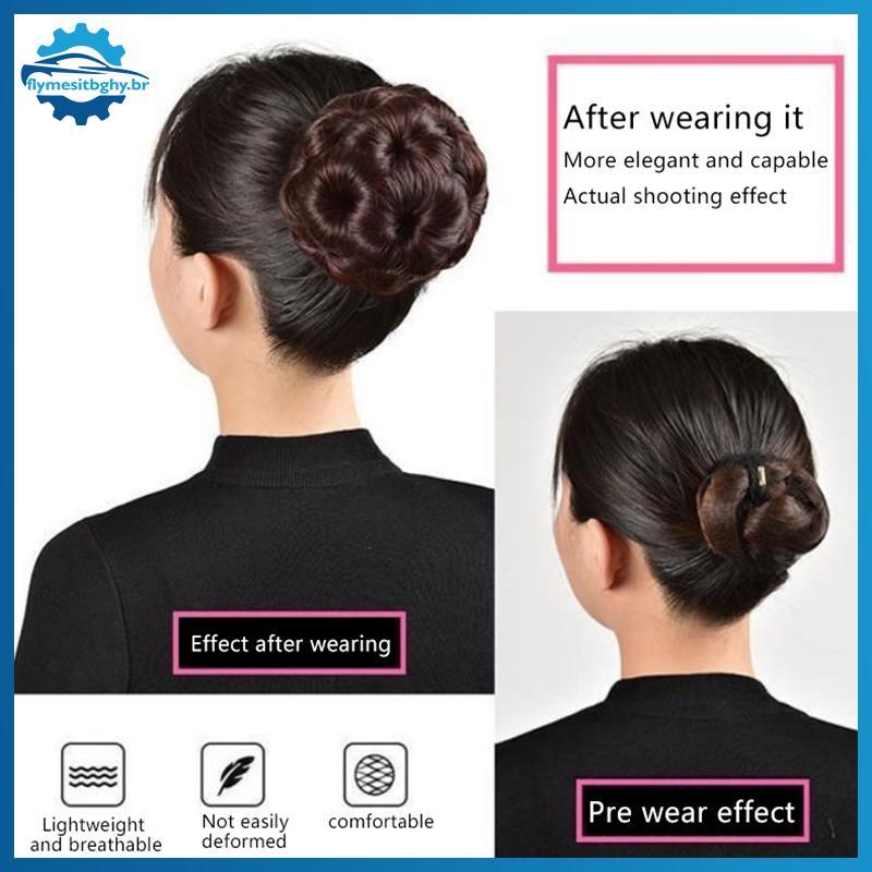 flym Coque De Cabelo Sintético Nove Flores Bud Peruca Saco Grampos Para Mulheres Rabo De Cavalo Garra Clipe Realista Fer