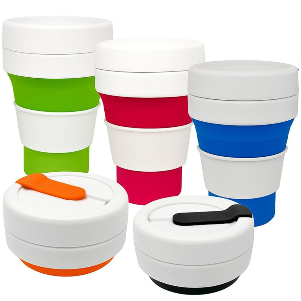 Copo Silicone Retratil Dobravel Portatil Cafe Suco Cha Bebida Liquido Bolsa Reutilizavel Resistente