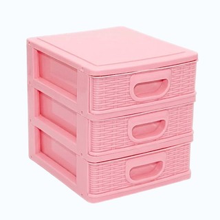 Gaveteiro Organizador De Mesa Micro Porta Tudo 3 Gavetas Cor Preto Branco Rosa e Cinza