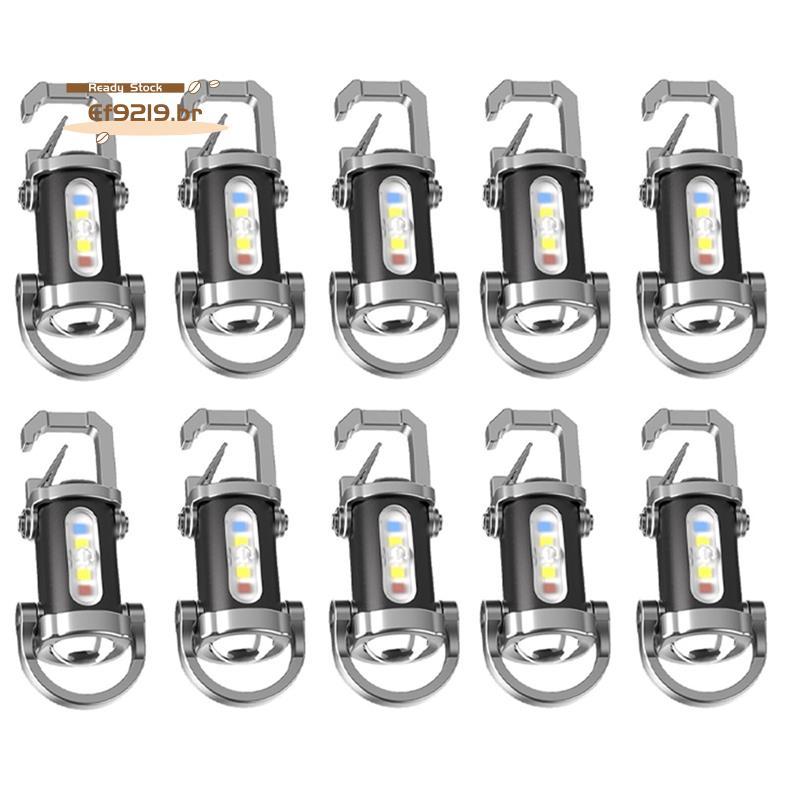 [Oferta Especial E] Chaveiro Lanterna À Prova D'água , Portátil Para Camping , Caminhadas De Emergência SOS USB Recarreg