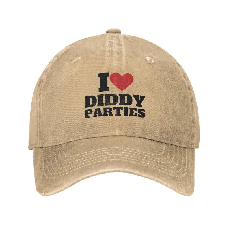 Primavera Eu Amo Diddy Festas Boné De Beisebol Sol Impressão Lavado Caminhoneiro Chapéu Masculino Feminino Vintage Espor