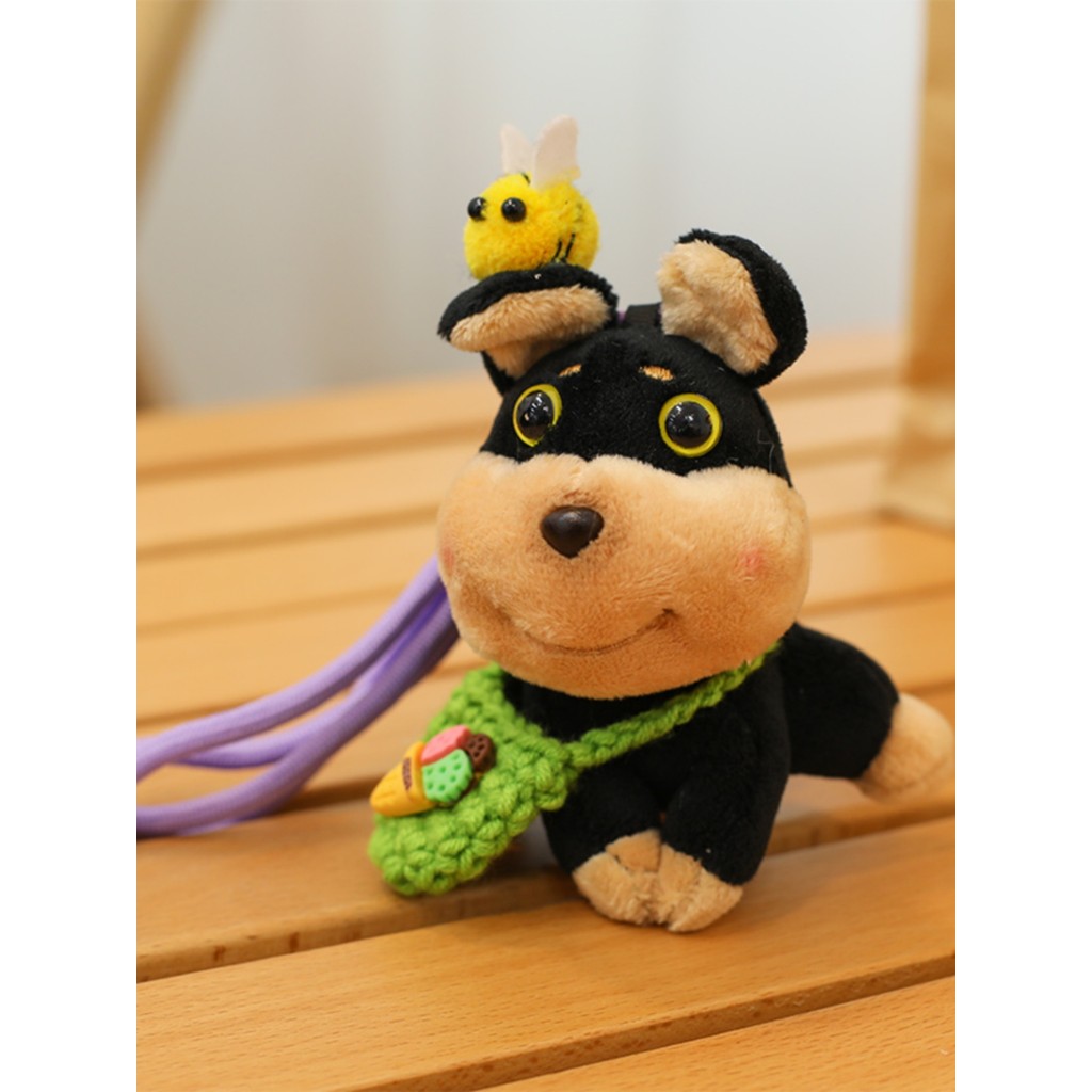 Criativo abelha filhote de cachorro boneca pingente bonito brinquedo de pelúcia presente menina Casual saco pingente Hig