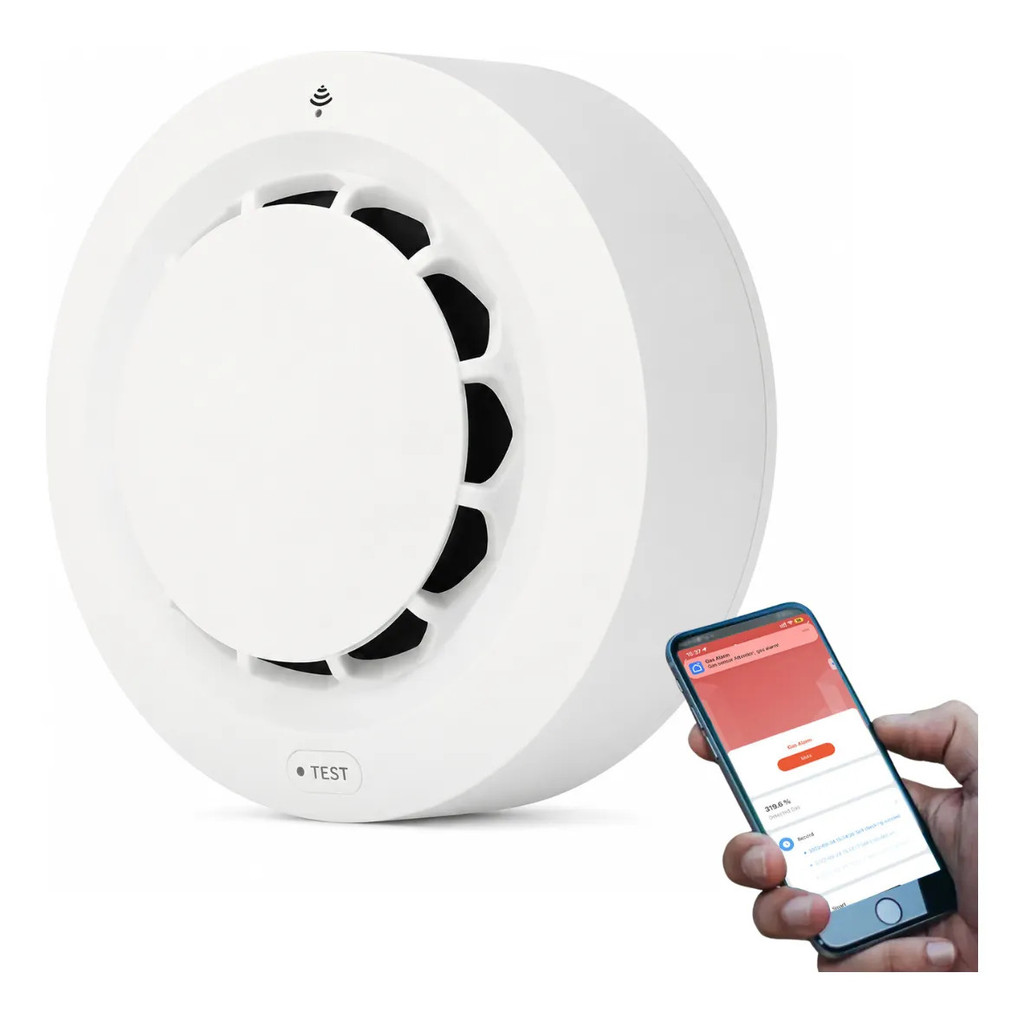 Sensor De Segurança Contra Fumaça Alarme Sonoro Aplicativo ALPHA003