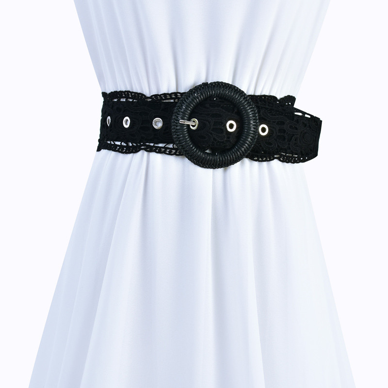 Novo estilo coreano All-Match cinto de renda vestido decorativo camisa cinto doce fivela redonda cinto feminino largo pr