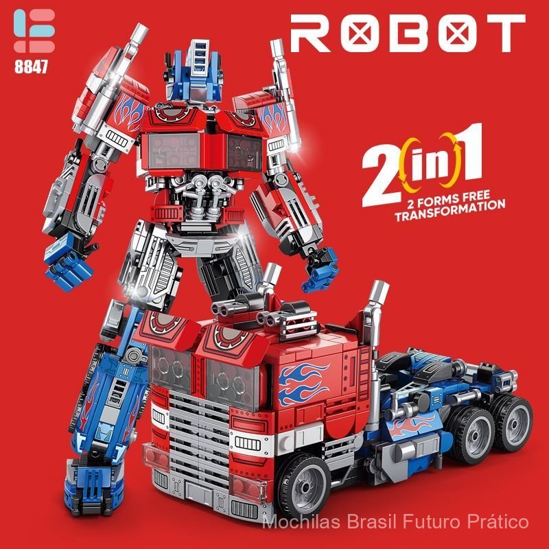 Compatível com o modelo Lego Optimus Prime, brinquedo educativo de montagem para crianças, brinquedo transformador Bumbl