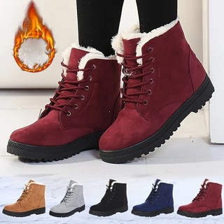 Botas de Inverno para Mulheres, Botas de Neve Quentes - Botas de Cano Curto Forradas com Pelo para o Inverno, Botas de N