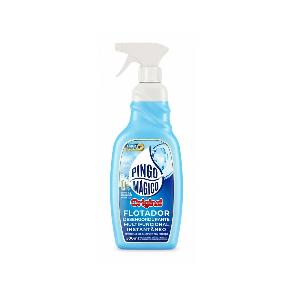 PINGO MÁGICO Original Flotador 500ml Limpa Tudo Multiuso Fogão Vidros Estofado Box Piso