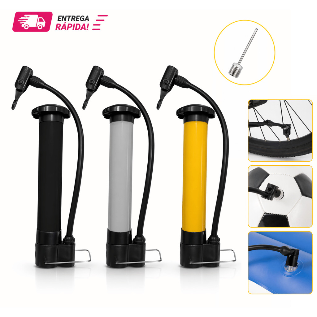 kit com 6/4/2 Bomba De Ar Vertical Encher Pneu Bike Bicicleta Bola carrinho de mão moto 25cm Pequena BomBinha