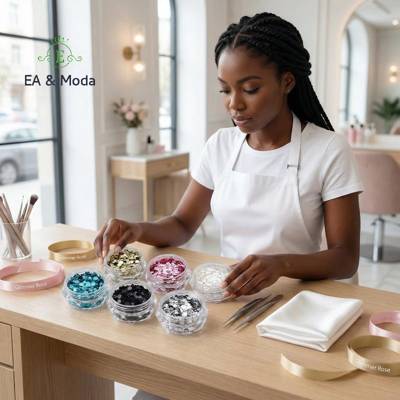 EA & Moda Wave Point Mini Brilho Circular Para Unhas Lantejoulas Espumantes Decoração De DIY Nail Art Salão E Uso Domést