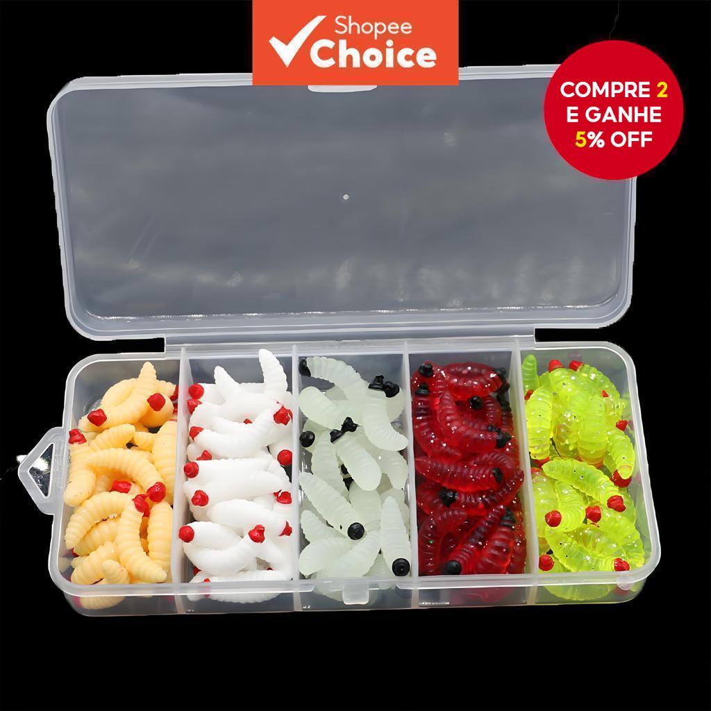 100Pcs Simulação De Iscas Macias De Pesca Sem-Fim Artificiais Em Silicone Para A Água Doce De Salgada