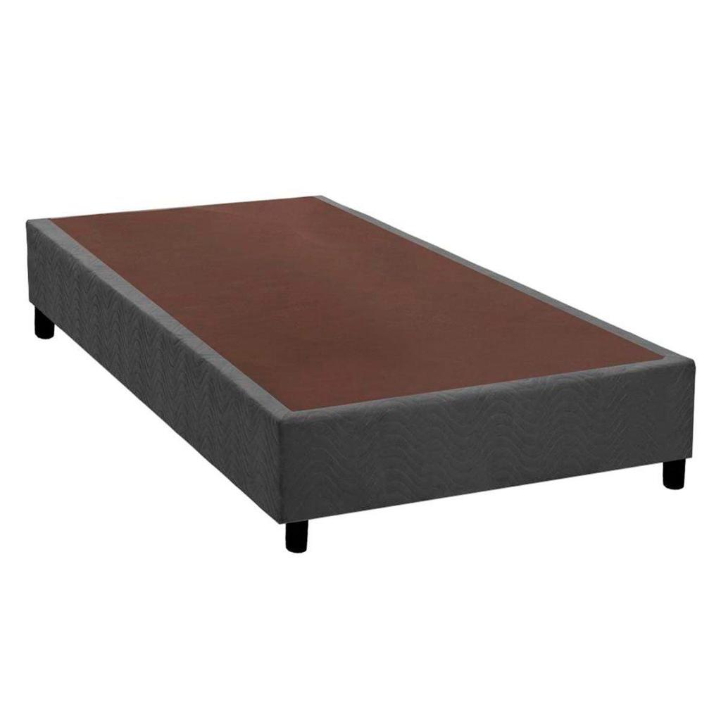 Cama Box Base Solteiro Universal Suede Gray (88x188x20) - Costa Rica