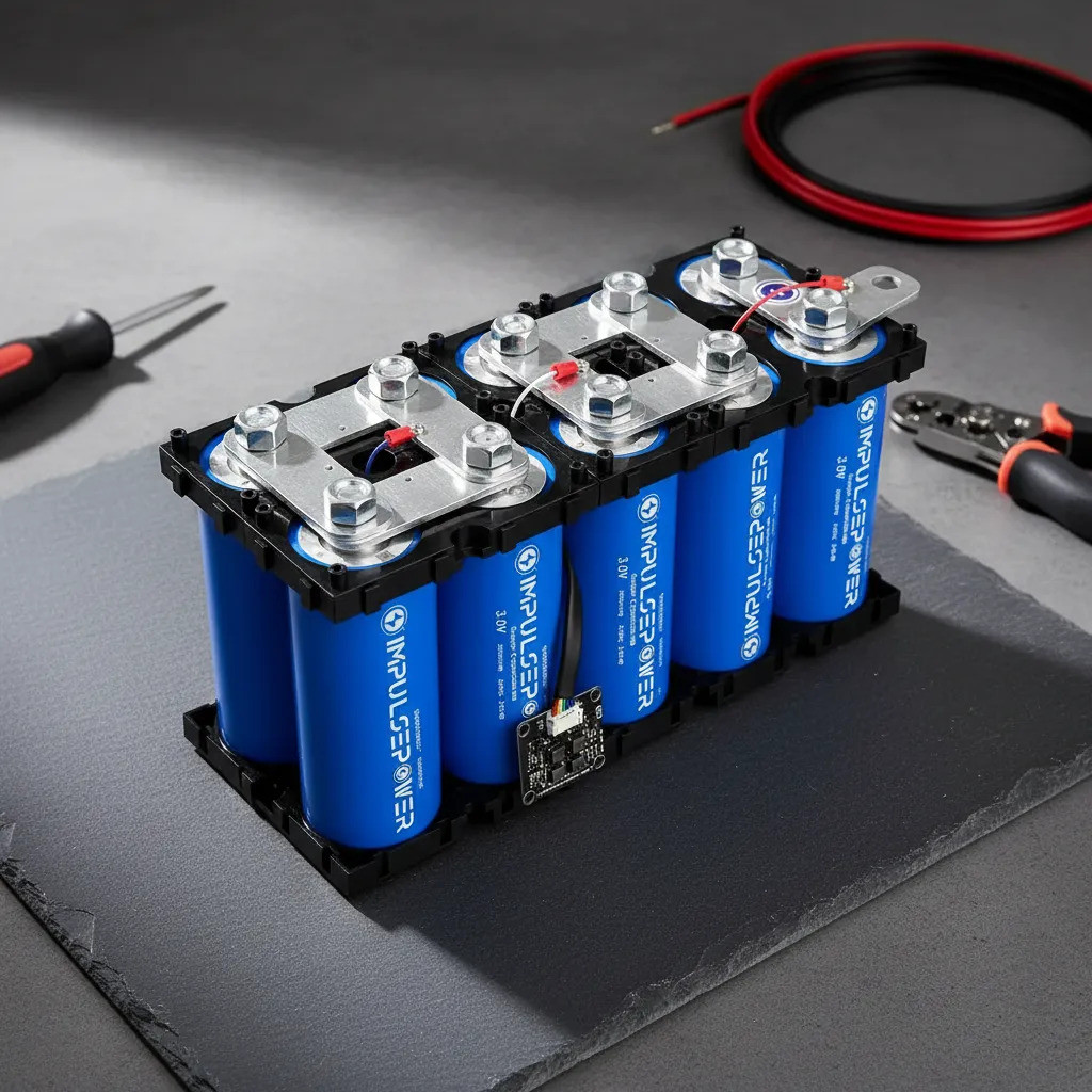 Banco Duplo Ultra Capacitor Som Automotivo 12v  - 10 Capacitores Cca 10k
