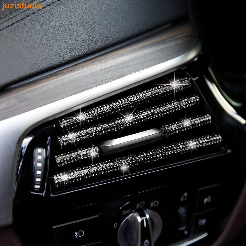 JUZISTUDIO Strass Clip Strip Moldagem Em Forma De U 20cm Universal Car Styling Saída De Ar Trim