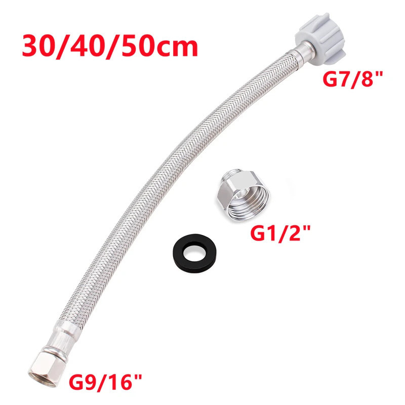 Mangueira de abastecimento para vaso sanitário G7/8" G9/16" G1/2", mangueira de entrada de água de 30/40cm para aquecedo