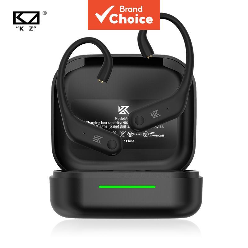 Fones de ouvido KZ AE01 sem fio com gancho de orelha, compatível com Bluetooth 5.4, estojo de carregamento com conector