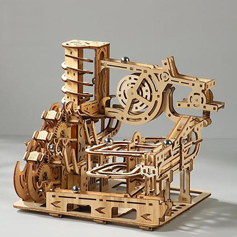 Conjunto de Kit de Corrida 3D BH-1, Pista Espiral de Madeira, Quebra-Cabeça de Pista Elétrica, Modelo Mecânico Científic
