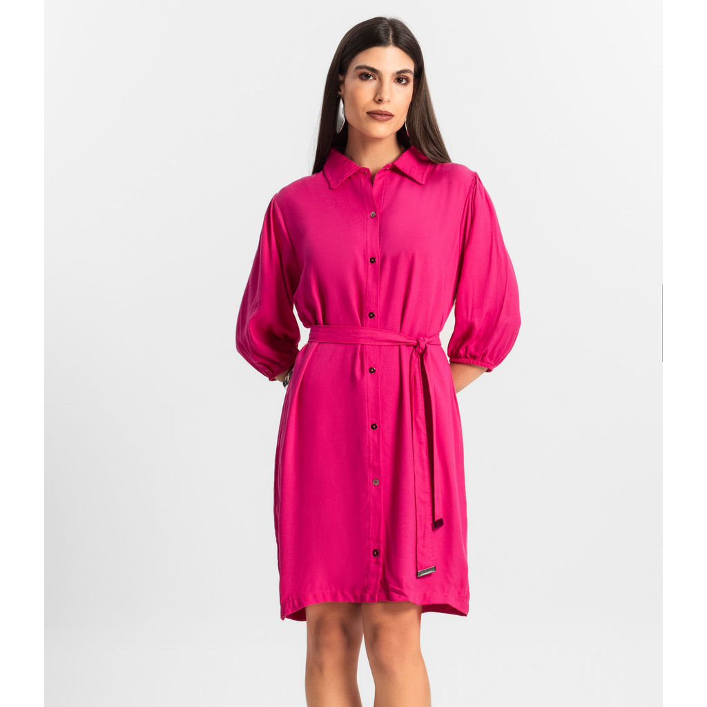 Vestido Feminino Chemise de Viscose Endless Rosa