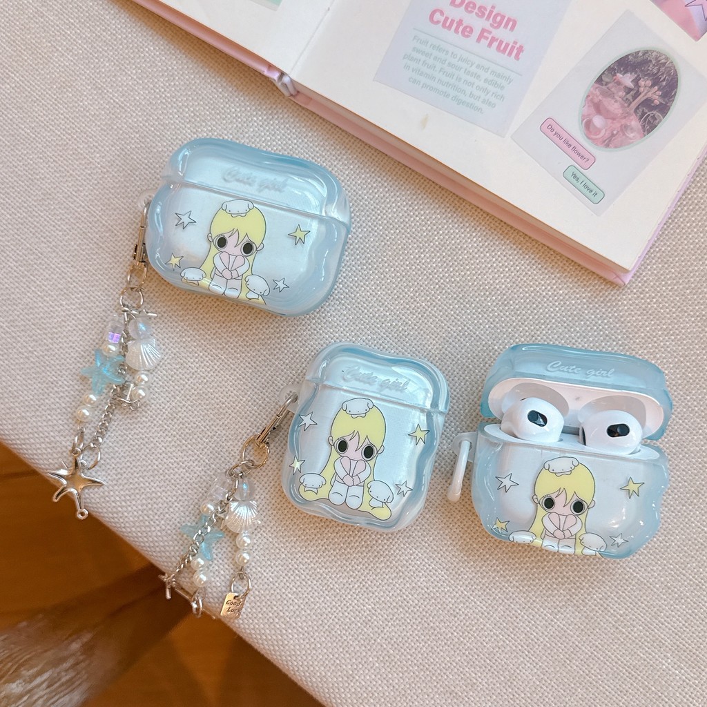 Capa ins Para AirPods , Protetora Fone De Ouvido Apple , Corrente Fofa De Desenho Animado Adequada 4 1/2 Pro/2 3 Antider