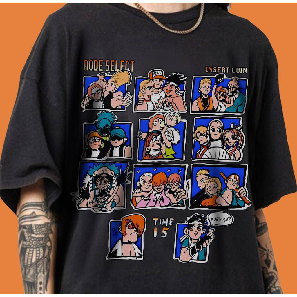 Camiseta Masculina Feminina Estampa Fighting Games Retro Seleção Personagens T-shirt Unissex Streetwear Premium Algodão