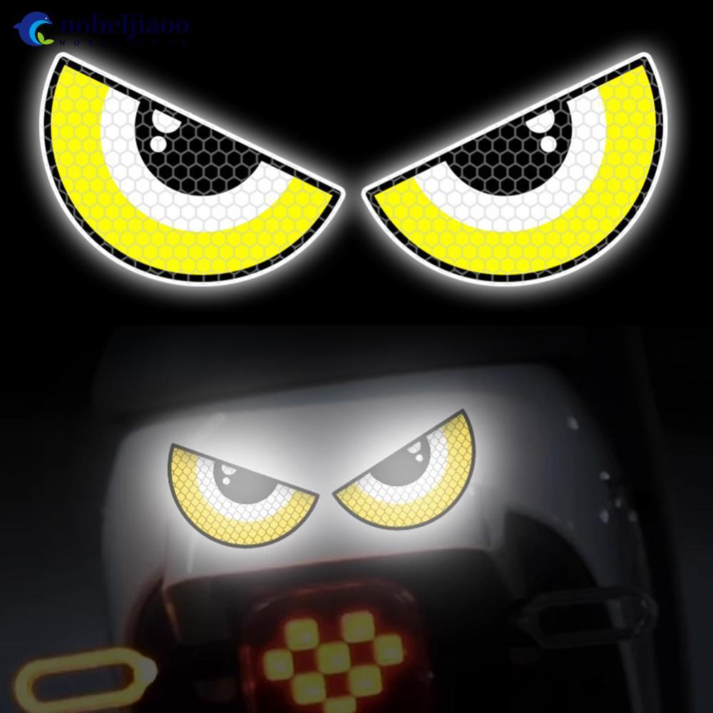 NOBELJIAOO 1 Par Reflexivo Carro Motocicleta Adesivos Diabo Olhos Capacete Carenagem Janela Traseira Decoração Decalque