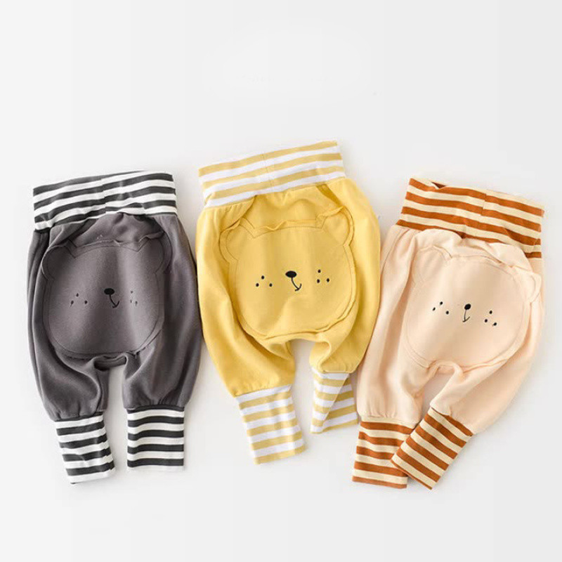 Masculino feminino bebê grande pp calças primavera outono bebê cintura alta proteção da barriga calças Leggings crianças