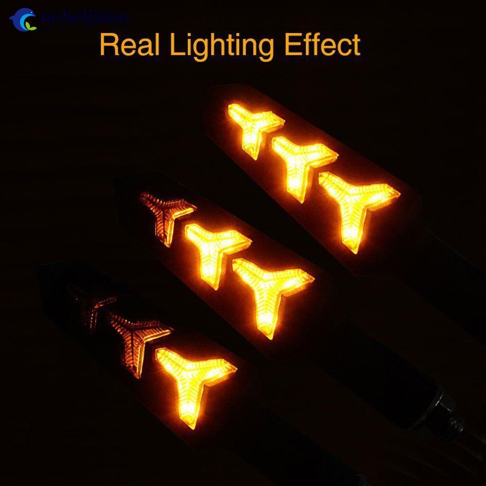 NOBELJIAOO 2 Unidades De Motocicleta LED Lâmpada De Sinalização Sequencial Âmbar Fluindo Luzes Indicadoras F7L8
