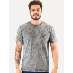 Camiseta John John Masculina Regular Vintage Rock Store Original Cinza Mescla